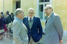 visitantes acompanhados de Bruno Soerensen Cardozo, ao centro, e Alphonse Richard Hoge, à direita