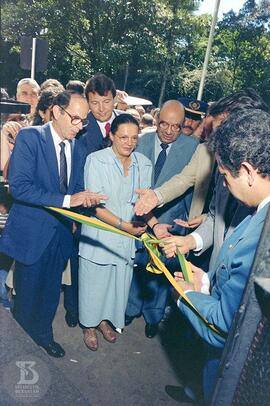 Solenidade de Inauguração de novas Instalações do Instituto Butantan. Abertura da faixa de inaugu...