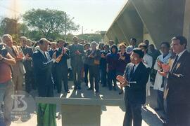 Solenidade de Inauguração de novos laboratórios pelo Ministro da Saúde Seigo Tsuzuki e assinatura...