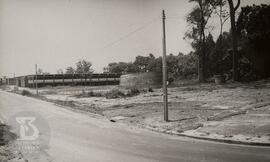 Obras de infraestrutura. Ao centro, prédio da antiga lavanderia, à esquerda edifícios do setor de...