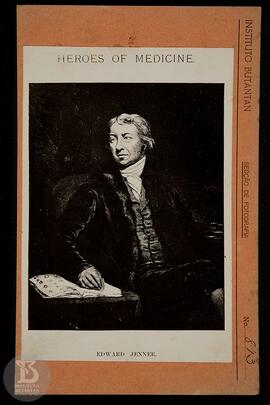 Reprodução de retrato de Edward Jenner, "de Berkeley, em Gloucestershire, que descobriu a va...