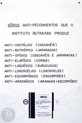 Material didático: Drª. Rosa Pimont. Reprodução do cartaz "Soros anti-peçonhentos que o Inst...