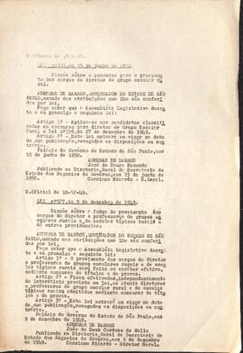 Lei nº737, de 15/06/1950 e Lei nº527, de 09/12/1949