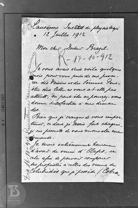 Reprodução de carta enviada à Vital Brazil por Maurice Arthus, professor de fisiologia do Institu...