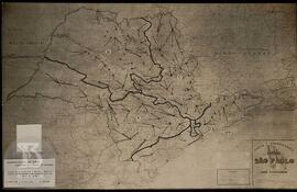 Mapa "Divisão do Estado de São Paulo em 4 regiões para efeito de controle-localização dos ce...