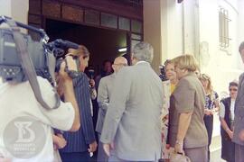 Inauguração da Unidade de Produção de vacina recombinante contra hepatite B. Entrada do Museu Bio...