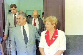 Reinauguração do Laboratório de Artrópodes. Saída do Laboratório, em primeiro plano Mário Covas, ...