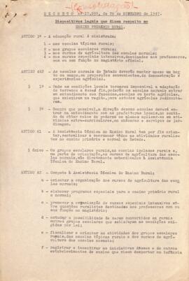 Decreto nº17.698, de 26/11/1947 sobre dispositivos legais que dizem respeito ao Ensino Primário R...