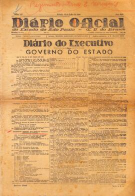 Recorte de jornal "Regimento interno das escolas normais oficiais do estado"