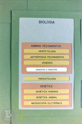 Detalhe de quadro de  distribuição de setores  da Seção de  biologia