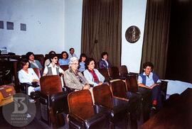 Palestra “Efeito da angiotensina 11 sobre duodeno isolado de rato”. Vista de palestrante e público.