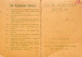Carteira do sócio do Clube Agrícola Escolar de São Paulo