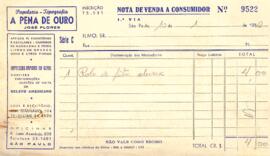 Comprovante de pagamento de material