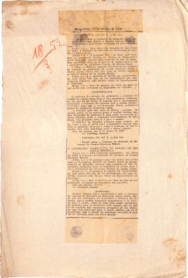 Projeto de Lei nº3, de 1952, e nº4, de 1952 (sobre o concurso de remoção de professores e diretores)