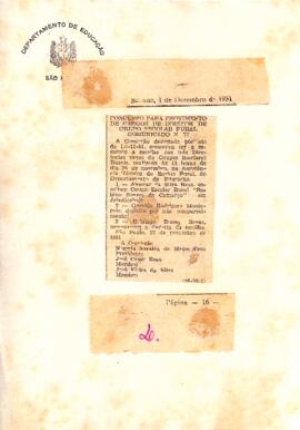 Publicação do comunicado nº77 do Concurso para Provimento de Cargos de Diretor de Grupo Escolar R...