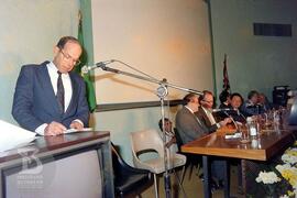 Solenidade de Inauguração de novos laboratórios pelo Ministro da Saúde Seigo Tsuzuki e assinatura...