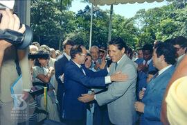 Solenidade de Inauguração de novas Instalações do Instituto Butantan. Momento após abertura de fa...