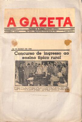 Publicação sobre o concurso de ingresso ao Ensino Primário Típico Rural
