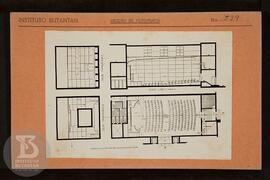 Reprodução de planta de [auditório]. Ficha da Seção de fotografia nº 539, solicitado pela Diretor...