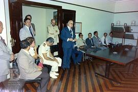 Reunião em Sala da Casa Afrânio do Amaral, identificados, Comandante Paulo Freire, Dr.Bruno Soere...