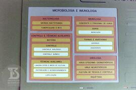 Detalhe de quadro de distribuição de setores  da Seção de microbiologia  e imunilogia