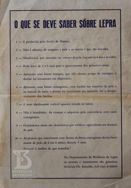 O que se deve saber sôbre lepra