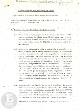 A reorganização dos serviços de saúde