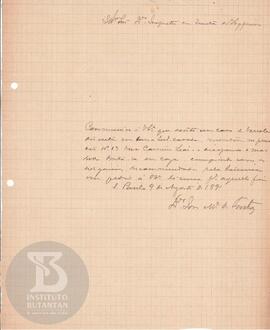 Comunicação de 9 de agosto de 1891