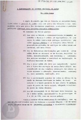 A Reformulação do Sistema Nacional de Saúde