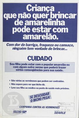 Criança que não quer brincar de amarelinha pode estar com amarelão