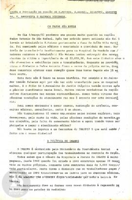 Carta a população da região de S. Mateus, S. Rafael, Iguatemi, Sapopemba, V. Antonieta e bairros ...