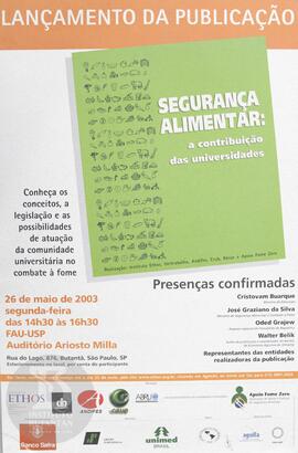 Lançamento da publicação "Segurança alimentar"
