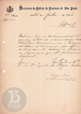 Comunicação de 26 de julho de 1886