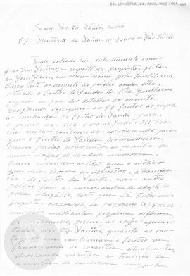 [Carta de membro da família Ribas ao Secretário de Saúde]