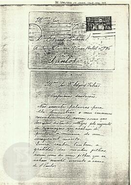 [Carta de Maria Carolina Bulcão Ribas agradecendo a iniciativa do resgate da medalha de ouro ofer...