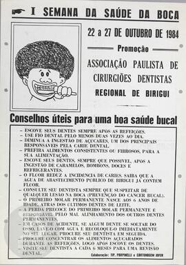 I Semana da saúde da boca. 22 a 27 de outubro de 1984
