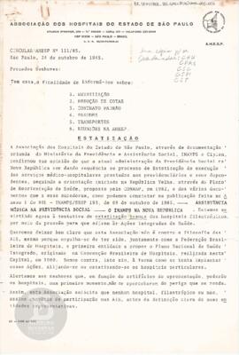 Circular AHESP N° 111/85