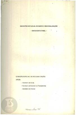 Encontro Estadual de Saúde e Regionalização - Documento Final