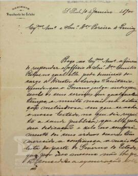 [Carta negando o pedido de exoneração do cargo de diretor do Serviço Sanitário]