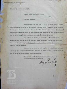 [Carta pedindo contestação à publicação de trabalho]