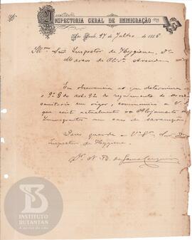 Comunicação de 14 de julho de 1886