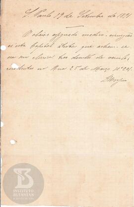 Comunicação de 19 de setembro de 1891