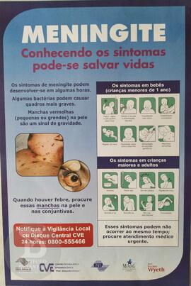 Meningite: Conhecendo os sintomas pode-se salvar vidas (cartaz Azul)