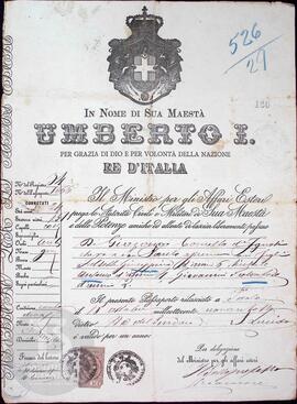 Passaporte italiano de Concetta Di Giacomo, Giuseppina Falsetti, Antonio Michele e Salvatore Giov...