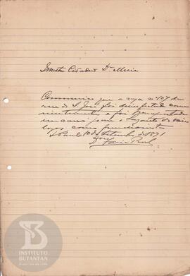 Comunicação de 10 de setembro de 1891