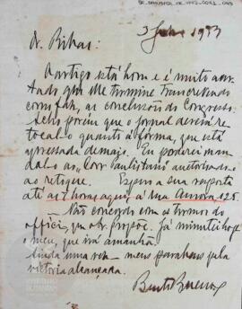[Carta sobre artigo enviado]