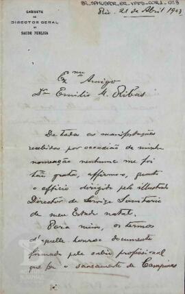 [Carta de agradecimento pelas felicitações recebidas]