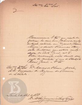 Comunicação de 6 de abril de 1889