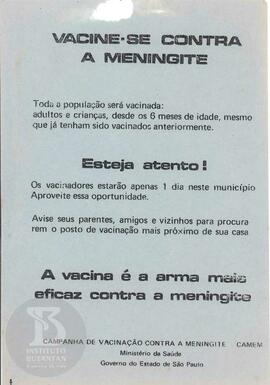 Vacine-se contra a meningite