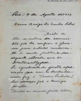 [Carta de apreciação pelos serviços prestados]